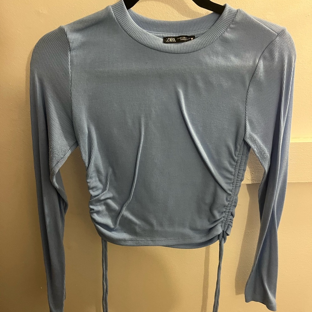 Zara long sleeve tie top